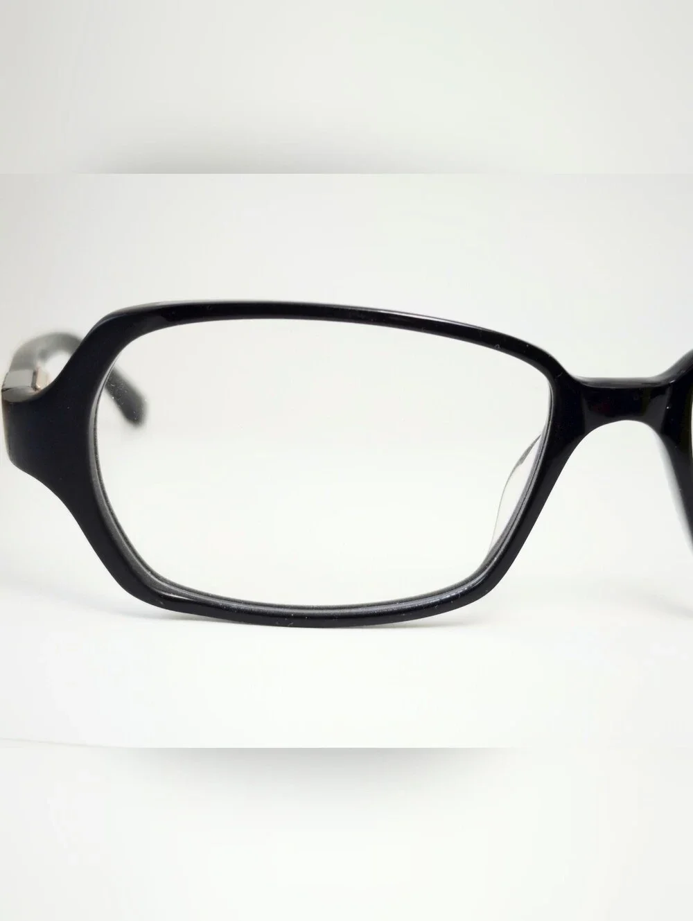 Dana Buchman Norma. Black Women's Eyeglass Frames - Rectangle Style. Crystals.